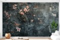Fototapeta do salonu sypialni mural KWIATY NA CIEMNYM TLE 