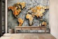 Fototapeta ścienna 3D mapa świata world beton nowoczesny wzór 