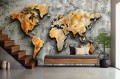 Fototapeta ścienna 3D mapa świata world beton nowoczesny wzór 