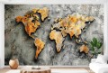 Fototapeta ścienna 3D mapa świata world beton nowoczesny wzór 