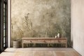 NOWOCZESNA TAPETA DO SALONU Trawy boho natura  beton 
