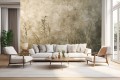 NOWOCZESNA TAPETA DO SALONU Trawy boho natura  beton 