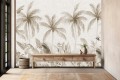 Fototapeta tropikalne drzewa palmy w beżu do salonu sypialni na ścianę 