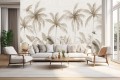 Fototapeta tropikalne drzewa palmy w beżu do salonu sypialni na ścianę 