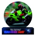 OKRĄGŁA OCHRONNA MATA POD FOTEL SPORTOWY SZMARAGDOWY MOTOCYKL