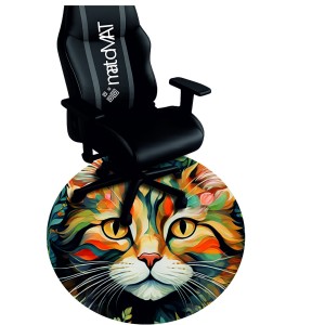 PODKŁADKA POD FOTEL OCHRONNA KWIATOWY UROCZY KOTEK OKRĄGŁA