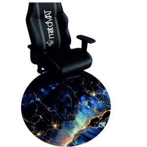 PODKŁADKA OKRĄGŁA POD FOTEL OCHRONNA CIEMNE MARMUROWE FALE