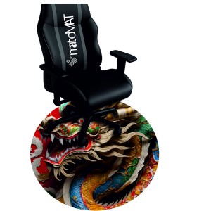 PODKŁADKA POD FOTEL OCHRONNA JAPOŃSKI SMOCZY WOJOWNIK OKRĄGŁA