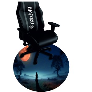 OKRĄGŁA PODKŁADKA POD FOTEL OCHRONNA MROCZNA POSTAĆ PEŁNIA KSIĘŻYCA