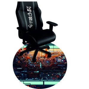PODKŁADKA OCHRONNA POD FOTEL CYBERPUNK MIEDZIANA ŚCIANA OKRĄGŁA