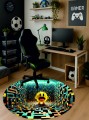 PODKŁADKA OCHRONNA POD FOTEL OKRĄGŁA KOLOROWY ŚWIAT PAC-MAN 