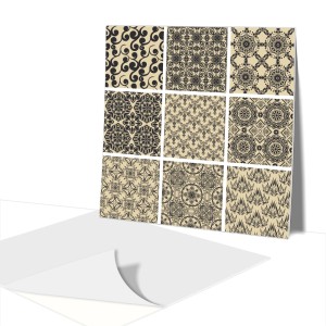 płytki  samoprzylepne do kuchni  Patchwork Sepia