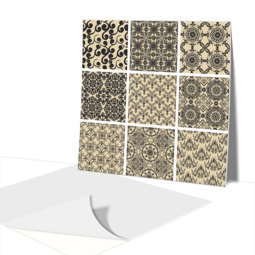 płytki  samoprzylepne do kuchni  Patchwork Sepia