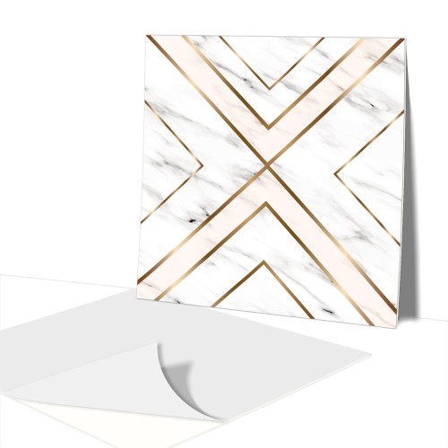 płytki samoprzylepne do kuchni Róż Granit Geometrii