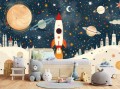 Fototapeta DLA CHŁOPCA kosmiczna rakieta kosmos planety 