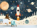 Fototapeta DLA CHŁOPCA kosmiczna rakieta kosmos planety 