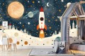 Fototapeta DLA CHŁOPCA kosmiczna rakieta kosmos planety 