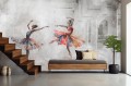 Nowoczesna fototapeta MURAL DO SALONU balet baletnice na betonie 