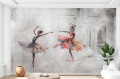 Nowoczesna fototapeta MURAL DO SALONU balet baletnice na betonie 