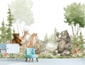 Fototapeta dla dzieci leśni przyjaciele WOODLAND ANIMAL las zwierzaki