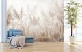 Fototapeta Mural do salonu Beton Liście Suche Trawy Pampas Loft Boho 