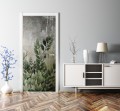 NAKLEJKA na drzwi FOTOTAPETA samoprzylepna Liście na betonie 