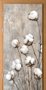 FOTOTAPETA na drzwi NAKLEJKA samoprzylepna KWIATY BAWEŁNY NATURA 