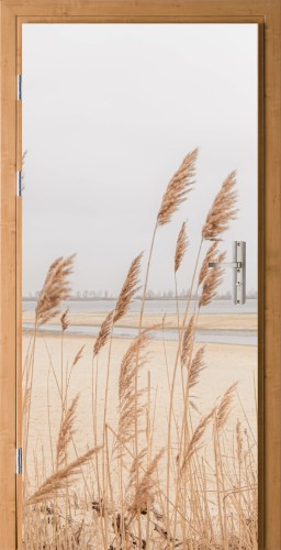 FOTOTAPETA na drzwi NAKLEJKA samoprzylepna BOHO NATURA TRAWY PLAŻA