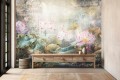 Fototapeta do salonu sypialni artystyczny mural na ścianę kwiaty zacierane 