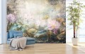 Fototapeta do salonu sypialni artystyczny mural na ścianę kwiaty zacierane 
