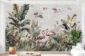 Fototapeta FLAMINGI Dżungla Liście Palmy tropikalne rośliny 