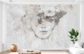 Fototapeta Elegancka Dama do salonu na ścianę Twarz na betonie 