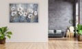 OBRAZ canvas na płótnie do salonu sypialni KWIATY W BIELI 3D 