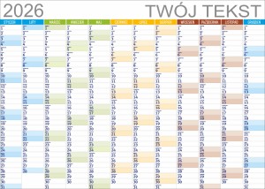 Planer kalendarz na 2026 ROK ścienny ścieralny dziennik BIUROWY urlopy