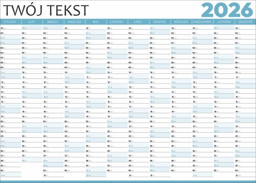 Planer kalendarz na 2026 ROK ścienny ścieralny dziennik roczny URLOPY PLANY