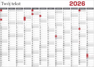 Planer kalendarz na 2026 ROK ścienny ścieralny dziennik roczny URLOPY TERMINY