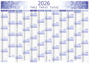 Kalendarz na 2026 ROK ścienny ścieralny dziennik PLANER RODZINNY