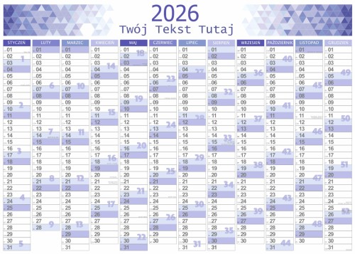 Kalendarz na 2026 ROK ścienny ścieralny dziennik PLANER RODZINNY