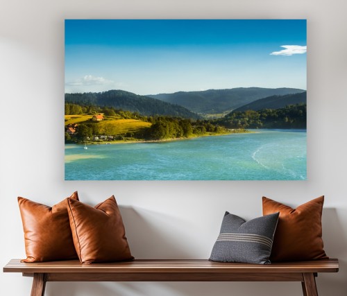 Obraz CANVAS bieszczady jezioro do salonu sypialni na ścianę