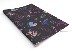 OKLEINA MEBLOWA FOLIA SAMOPRZYLEPNA dla dziewczynki KONSOLE, USTA 