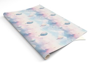 OKLEINA MEBLOWA FOLIA SAMOPRZYLEPNA dla dziewczynki CHMURKI, BALONY