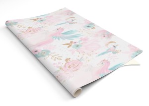 OKLEINA SAMOPRZYLEPNA dla dziewczynki RÓŻE, PTASZKI I KONIKI 