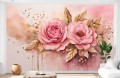 Fototapeta do salonu sypialni PIĘKNE RÓŻE AKWARELA