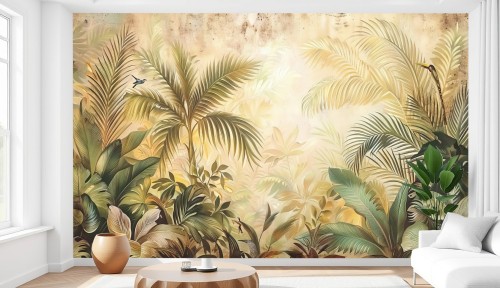 Fototapeta do salonu sypialni TROPIKALNY LAS PALMY