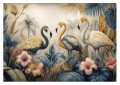 Fototapeta z motywem tropikalnym flamingi w dżungli