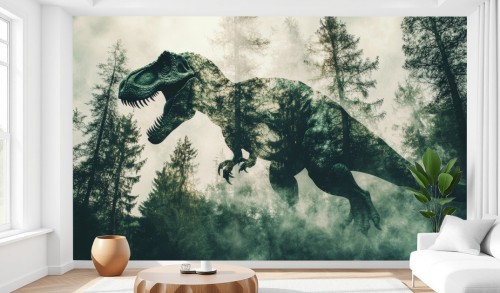 Fototapeta do salonu DINOZAUR ABSTRAKCJA LAS NATURA 