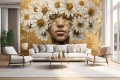 Fototapeta MODERN GLAMOUR KOBIETA W KWIECISTEJ KORONIE