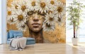 Fototapeta MODERN GLAMOUR KOBIETA W KWIECISTEJ KORONIE