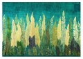 Fototapeta folk art abstrakcyjne liście w turkusie