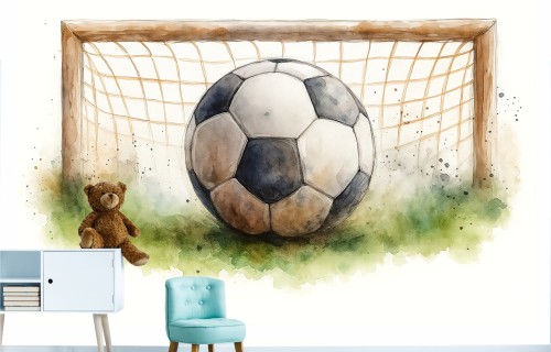 Fototapeta PIŁKARSKA dla chłopca PIŁKA W BRAMCE do pokoju
